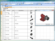Parts list browsing with 3D model